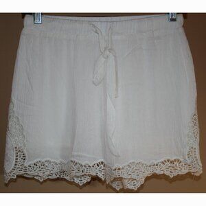 *New* Cherish Cream Rayon Lined Lace Draw String Shorts